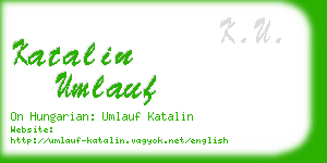 katalin umlauf business card